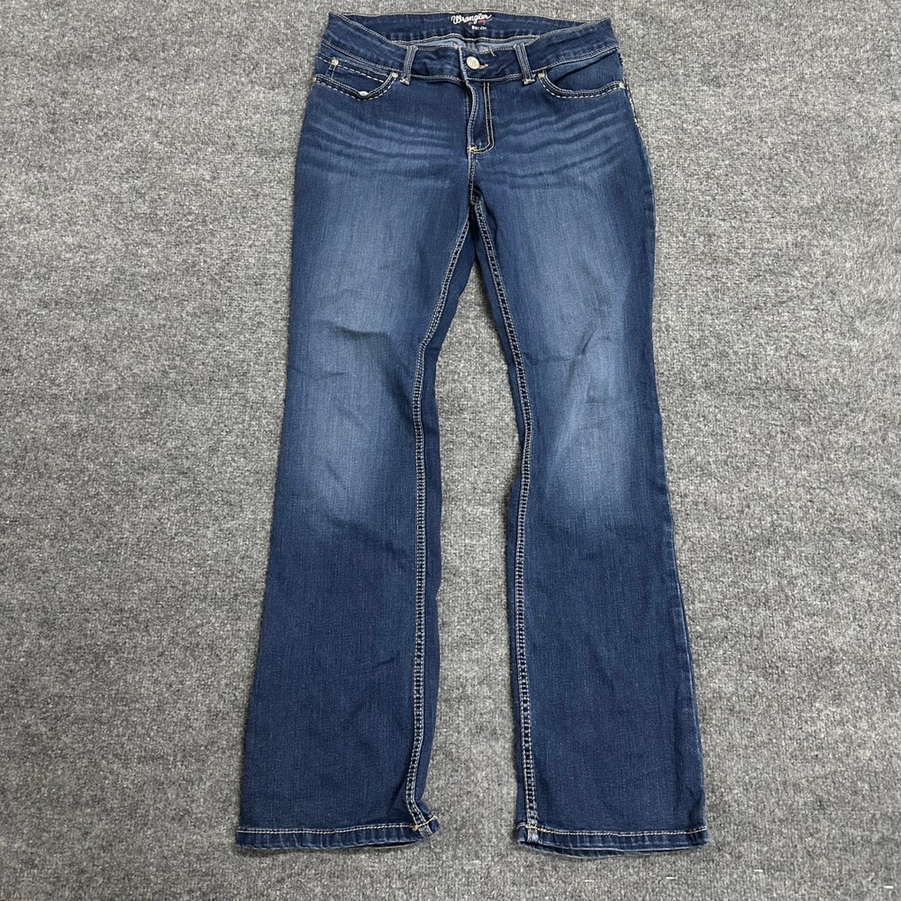 Wrangler Jeans Womens Size 13/14 Dark Wash Bootcut Stretch Denim 009MWZHT
